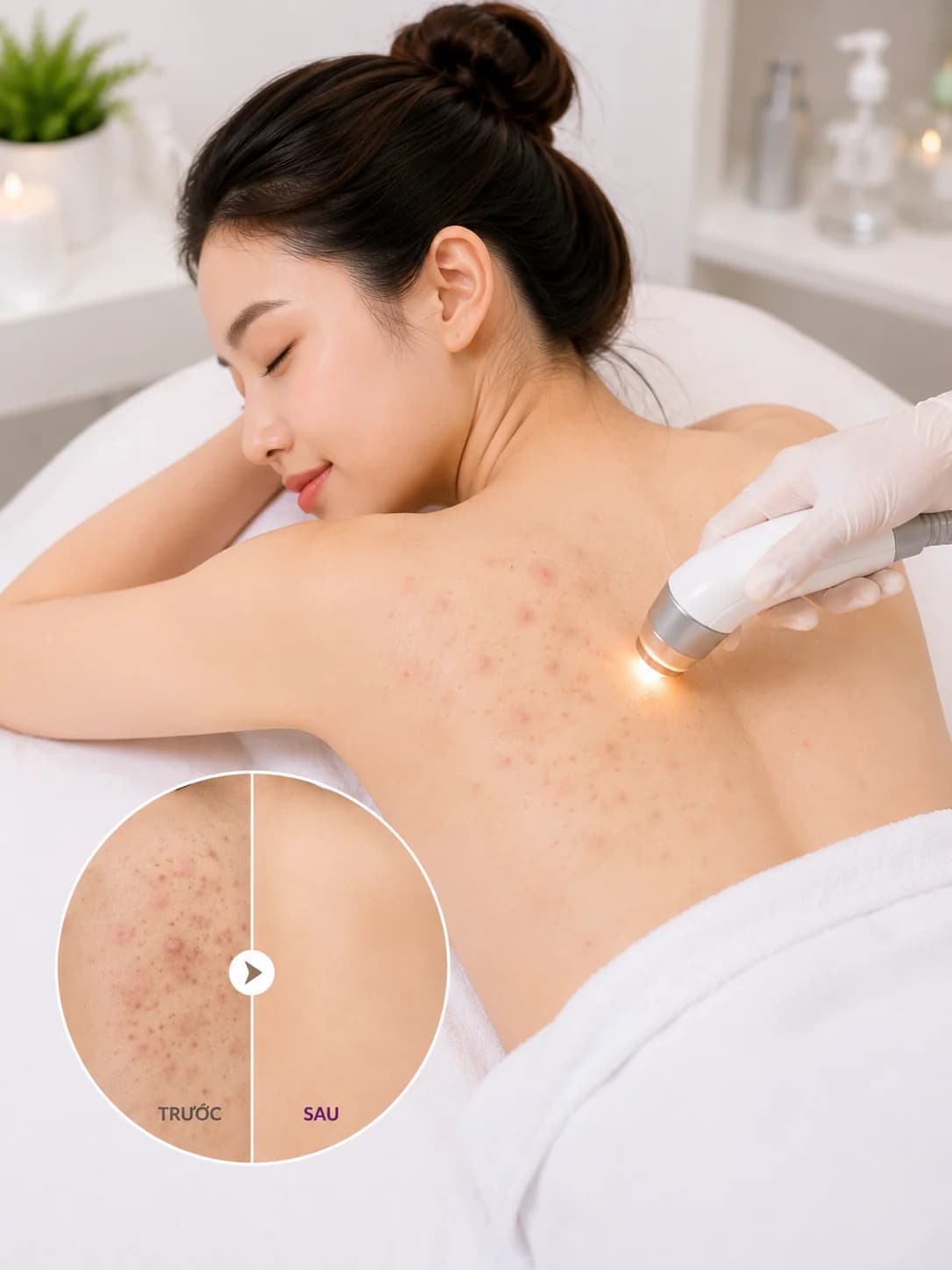 Xóa thâm mụn lưng